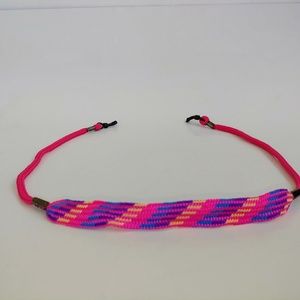 Cotton Stripe Nylon Eyeglasses Cord (Pink)